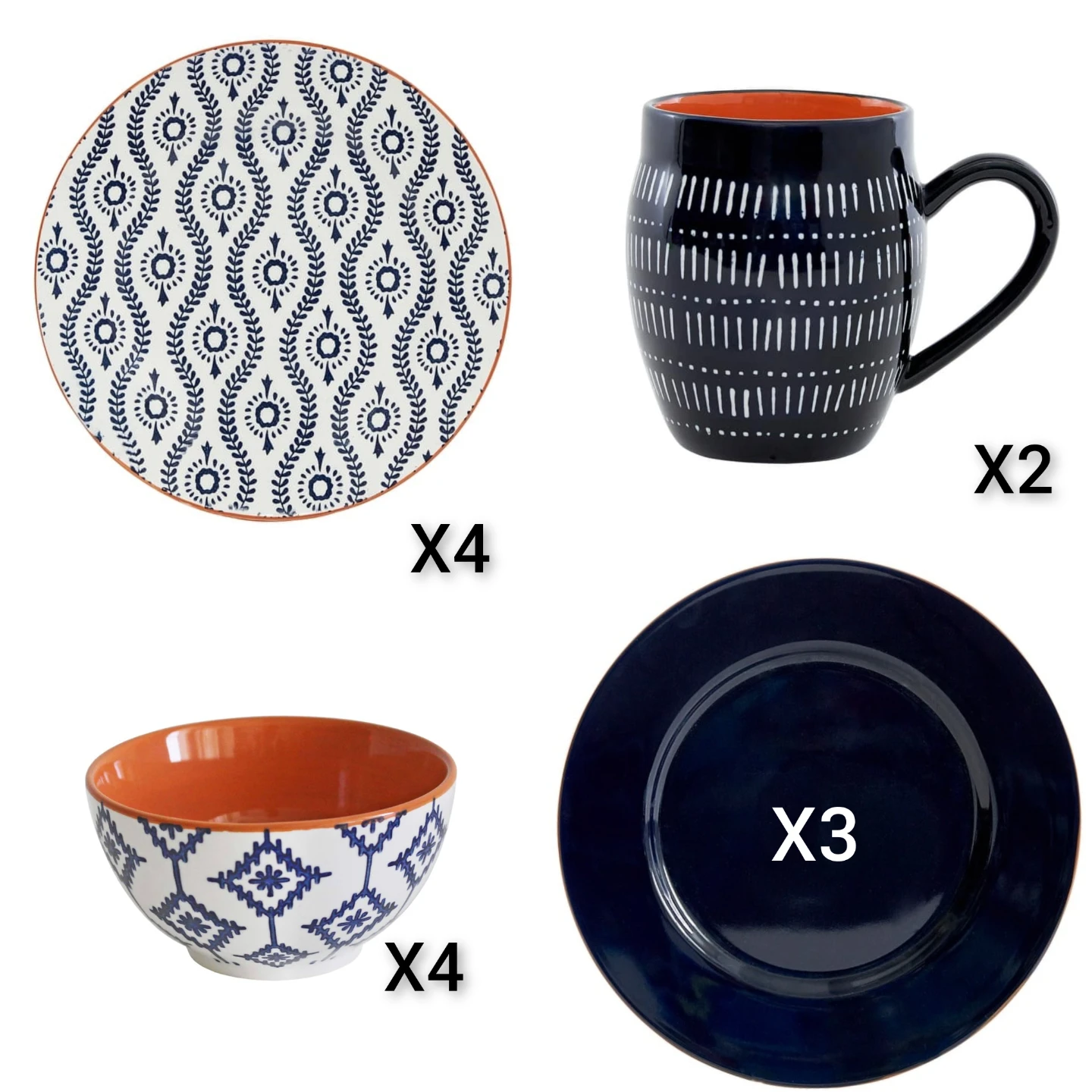 Baum Tangiers Stoneware Dinnerware Set  (Please see Description) - photo 2