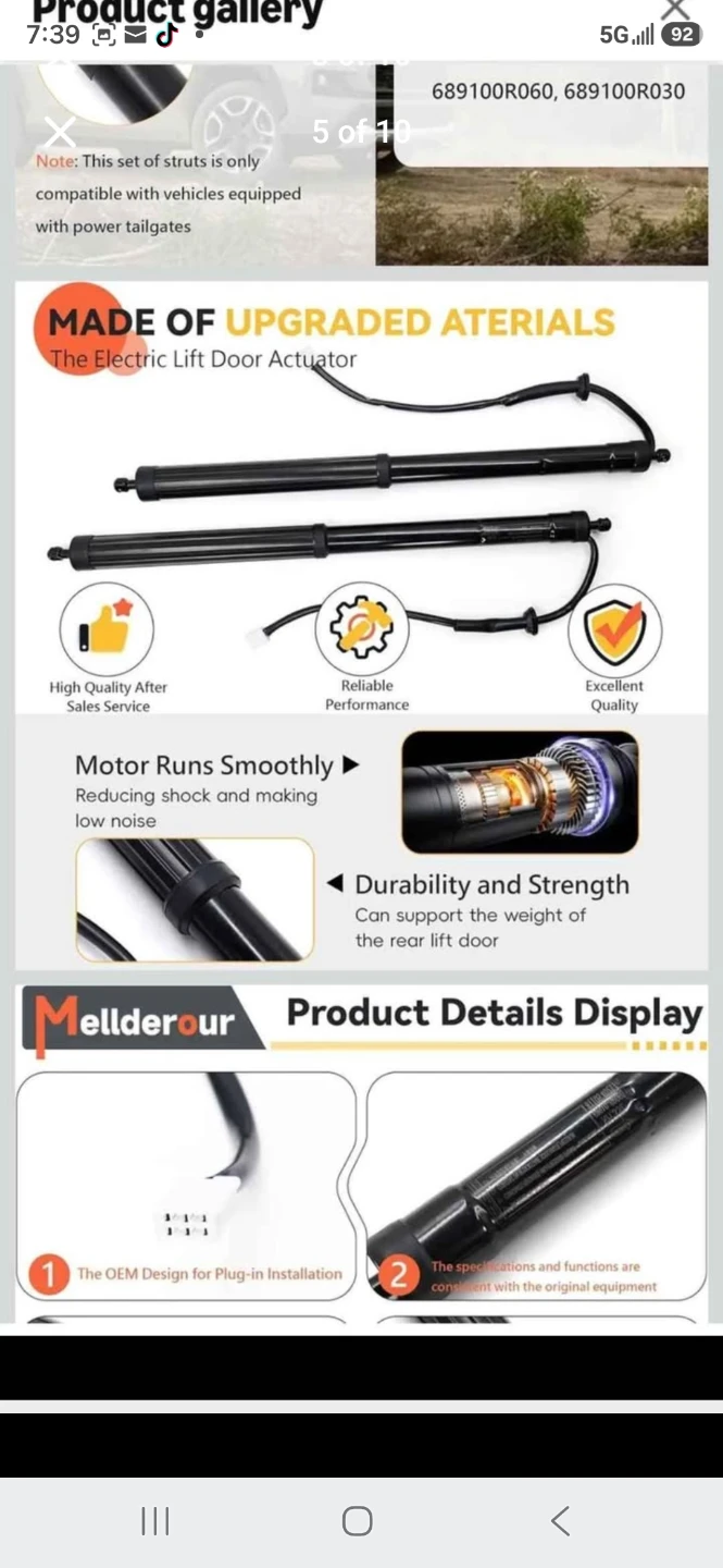 Mellderour Power Liftgate Struts for Toyota RAV4 - photo 5