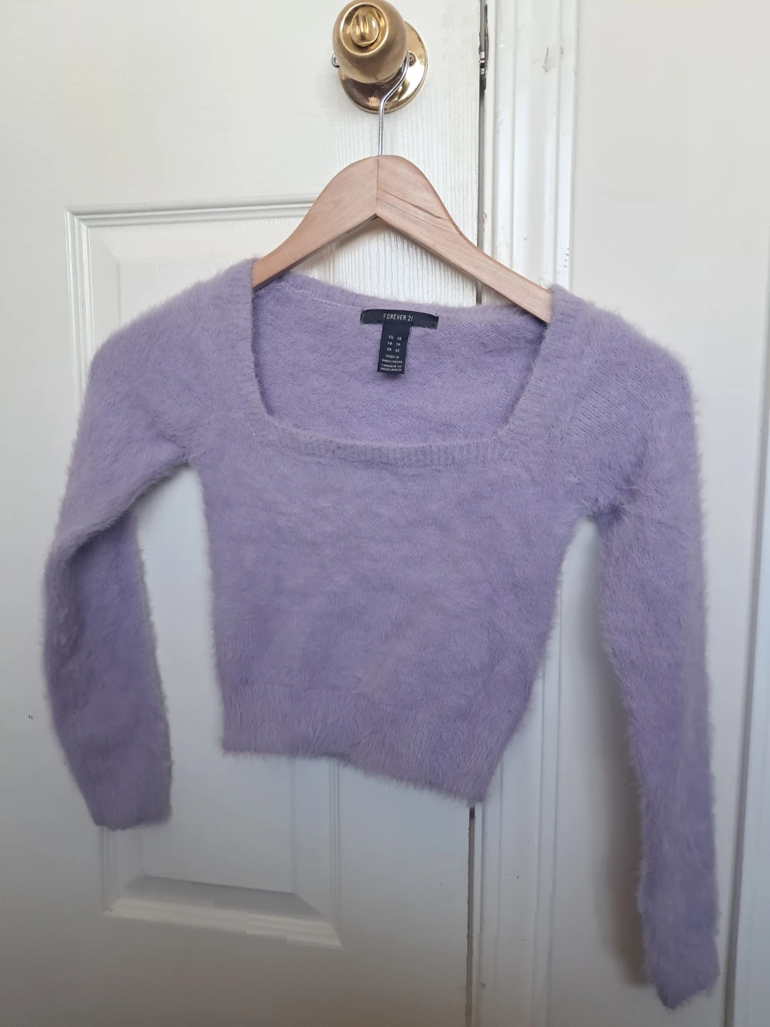 Forever 21 Purple Fuzzy Cropped Sweater - photo 2