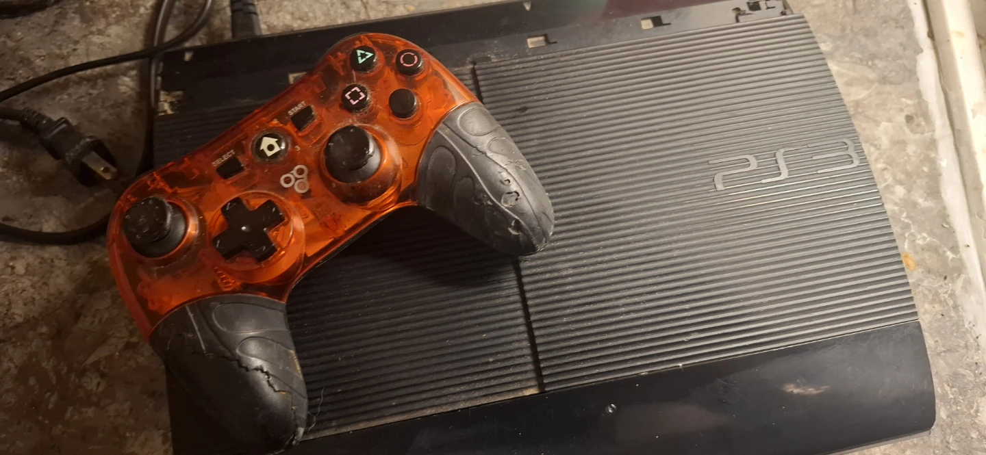 Sony PlayStation super slim 3 Console with Orange Controller
