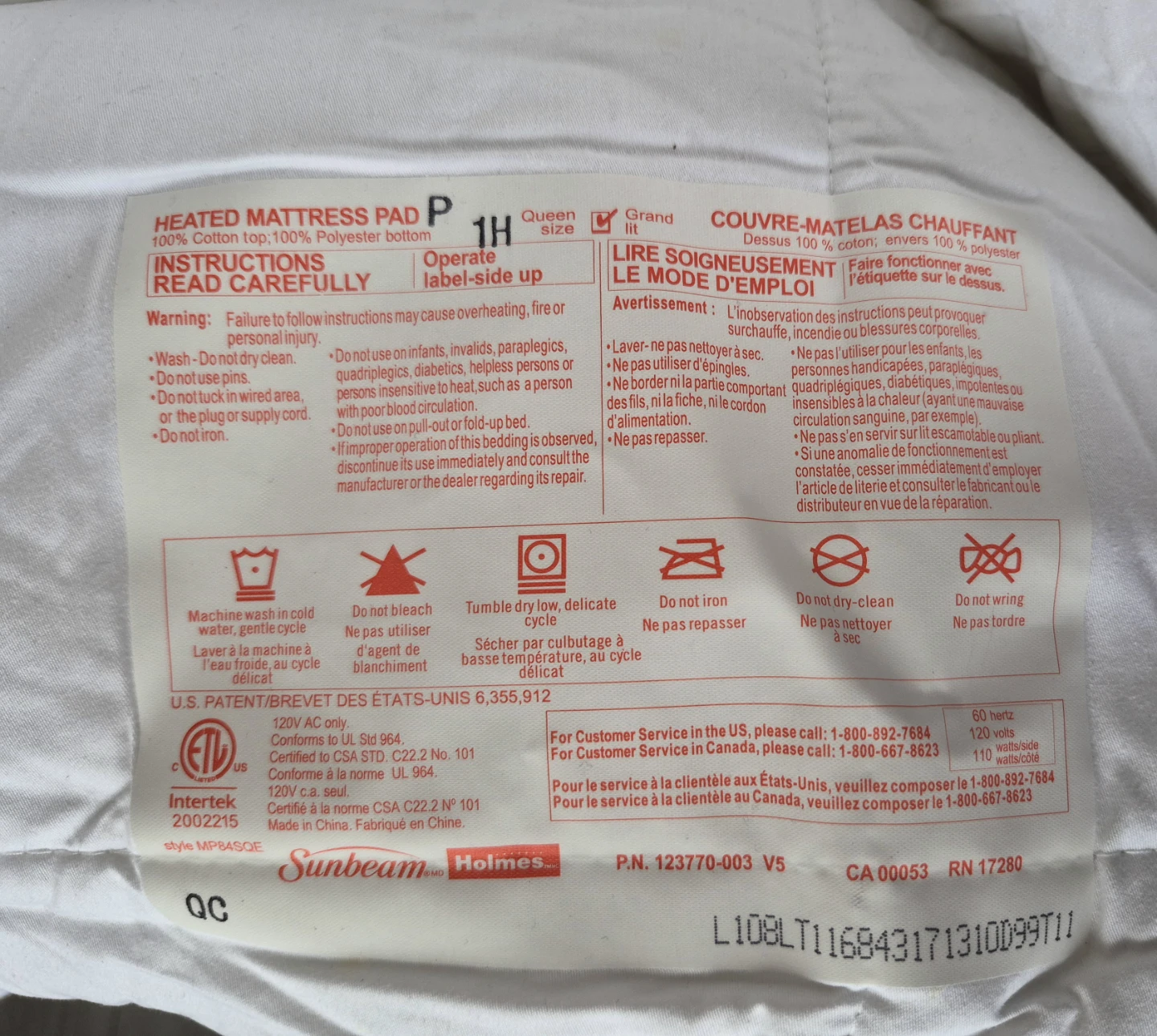 Sunbeam Queen Size Heated Mattress Pad - photo 3