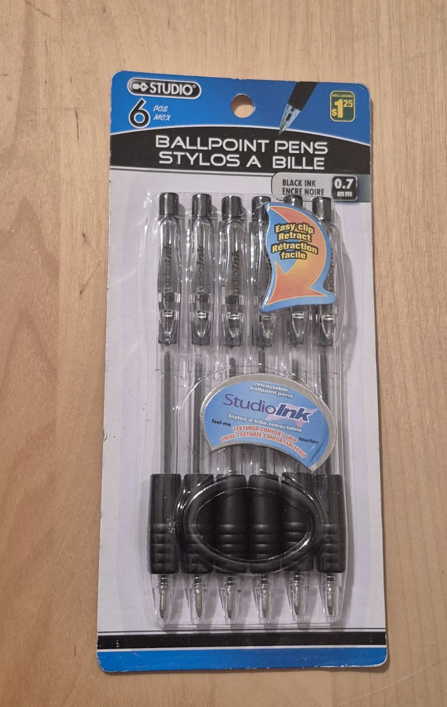BN)Studio 6-Pack Black Ink Ballpoint Pens