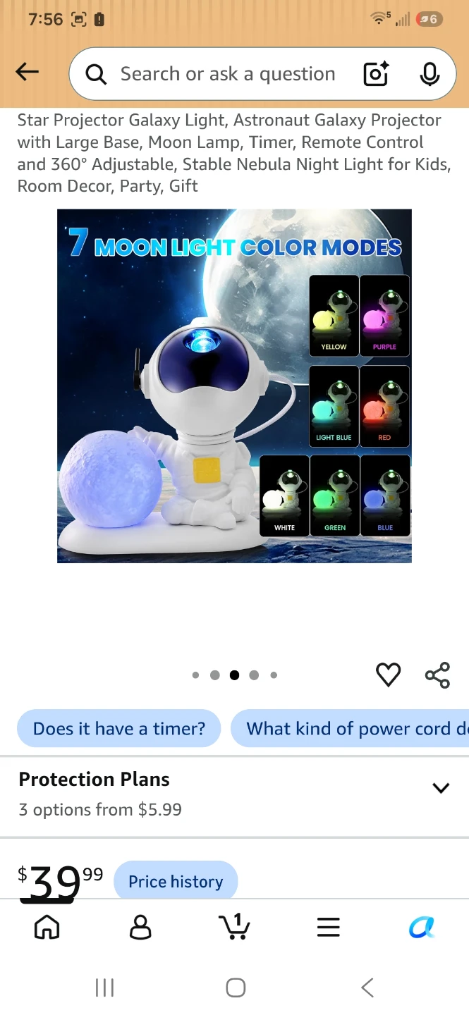 Astronaut Star Projector Galaxy Light - photo 4