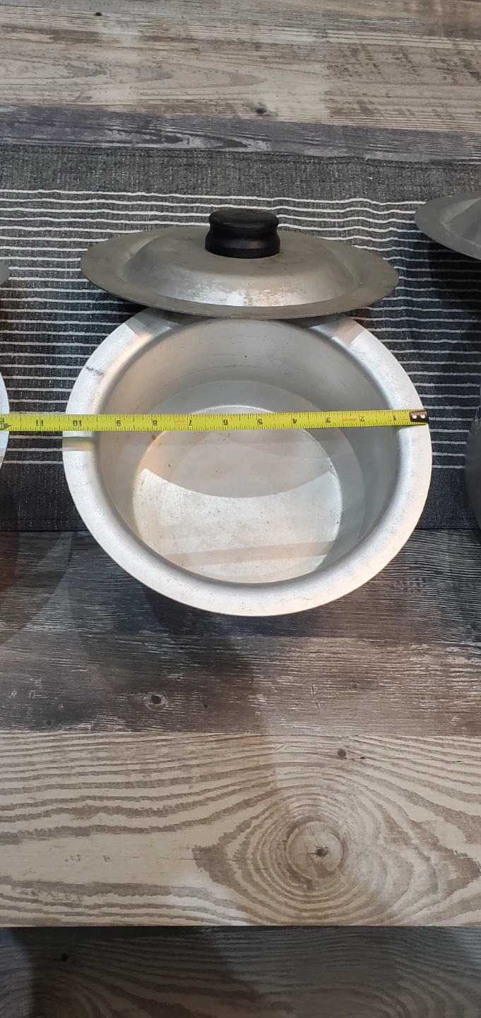 Set of 3 Aluminum Cooking Pots with Lids - photo 5