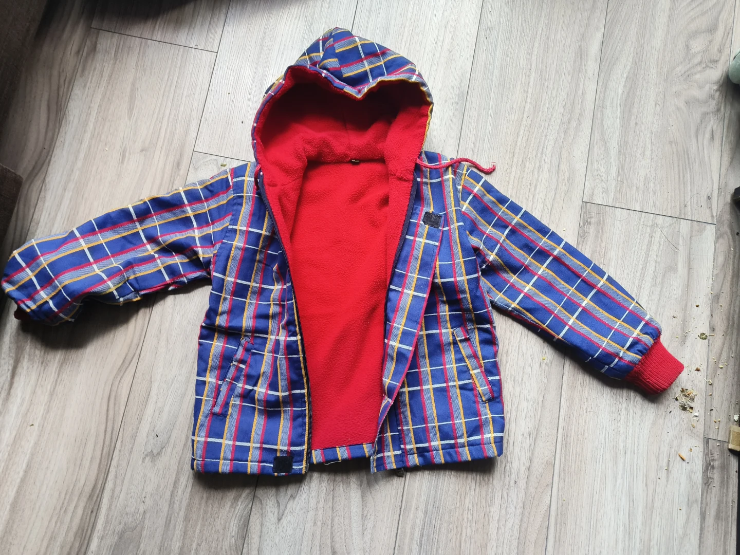 Plaid Hooded Jacket with Fleece Lining