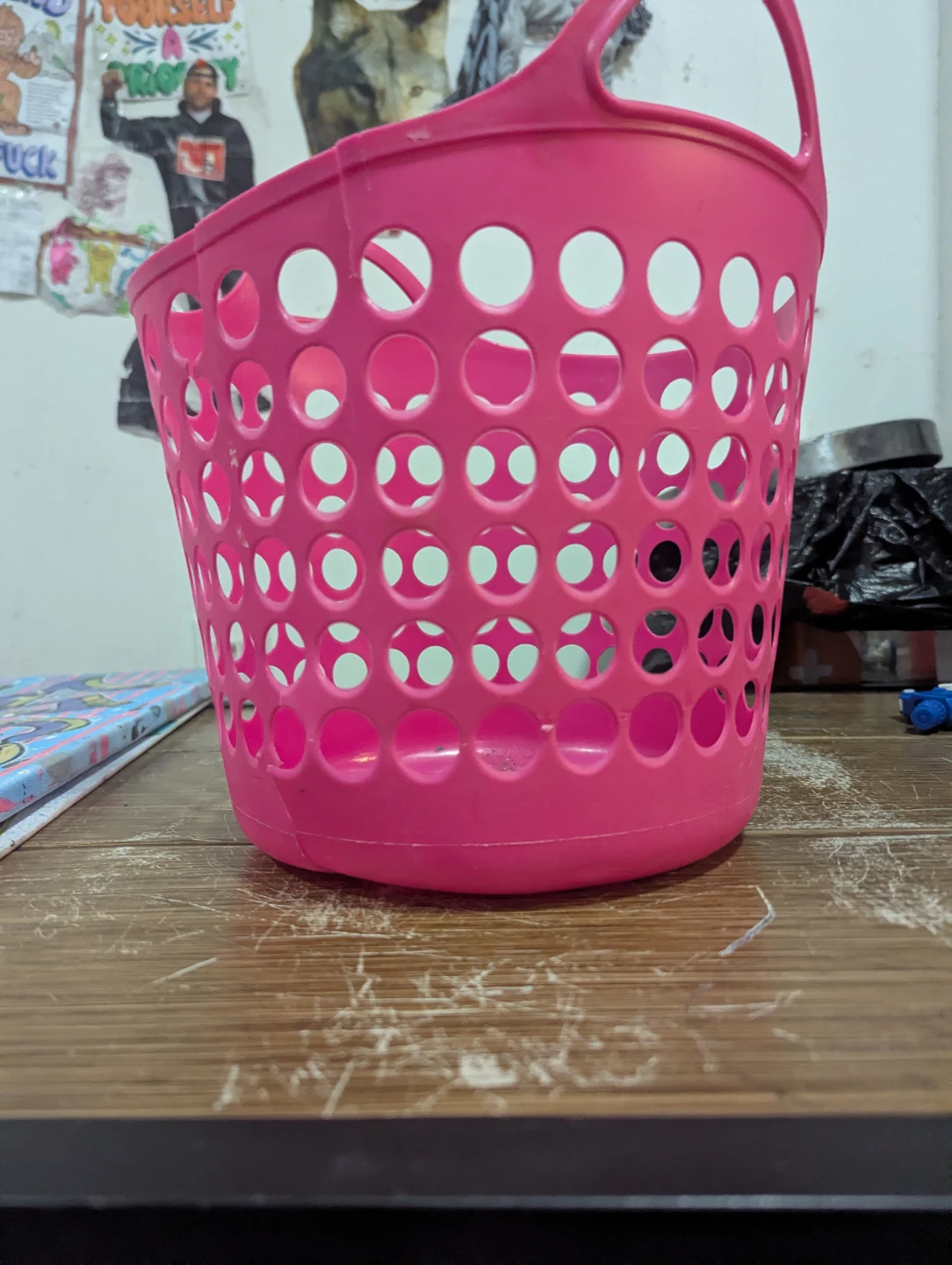 Pink Plastic Storage Basket