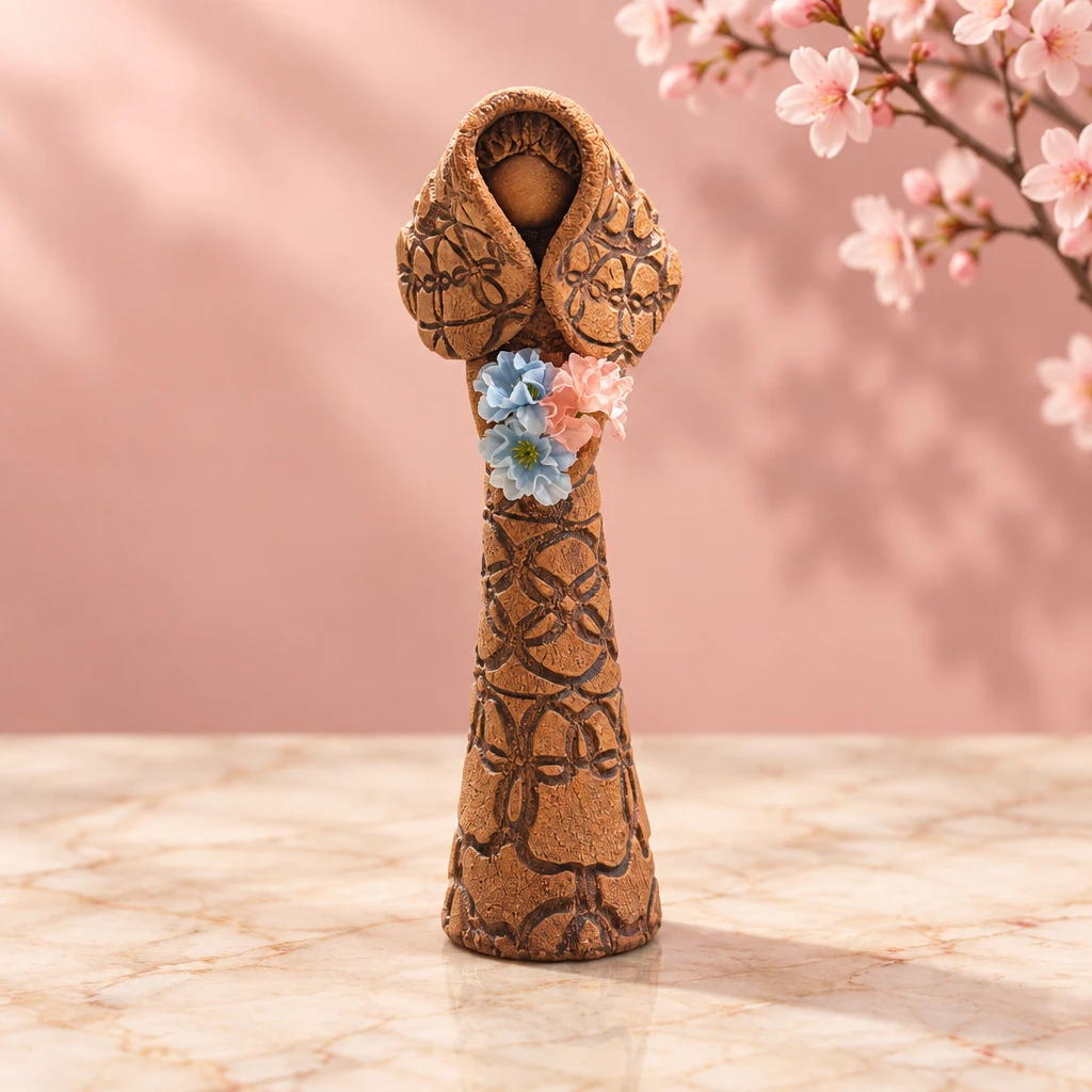 Vintage Handcrafted Terracotta Folk Art Statue