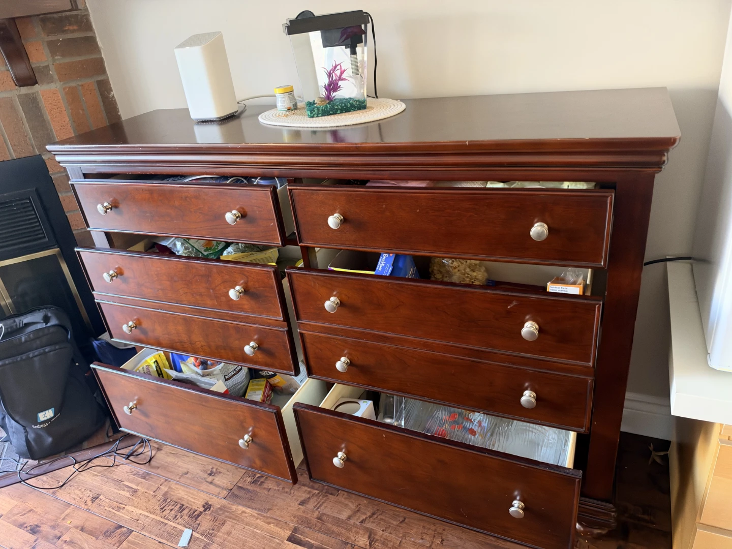 Large Wooden Dresser with 8 Drawers