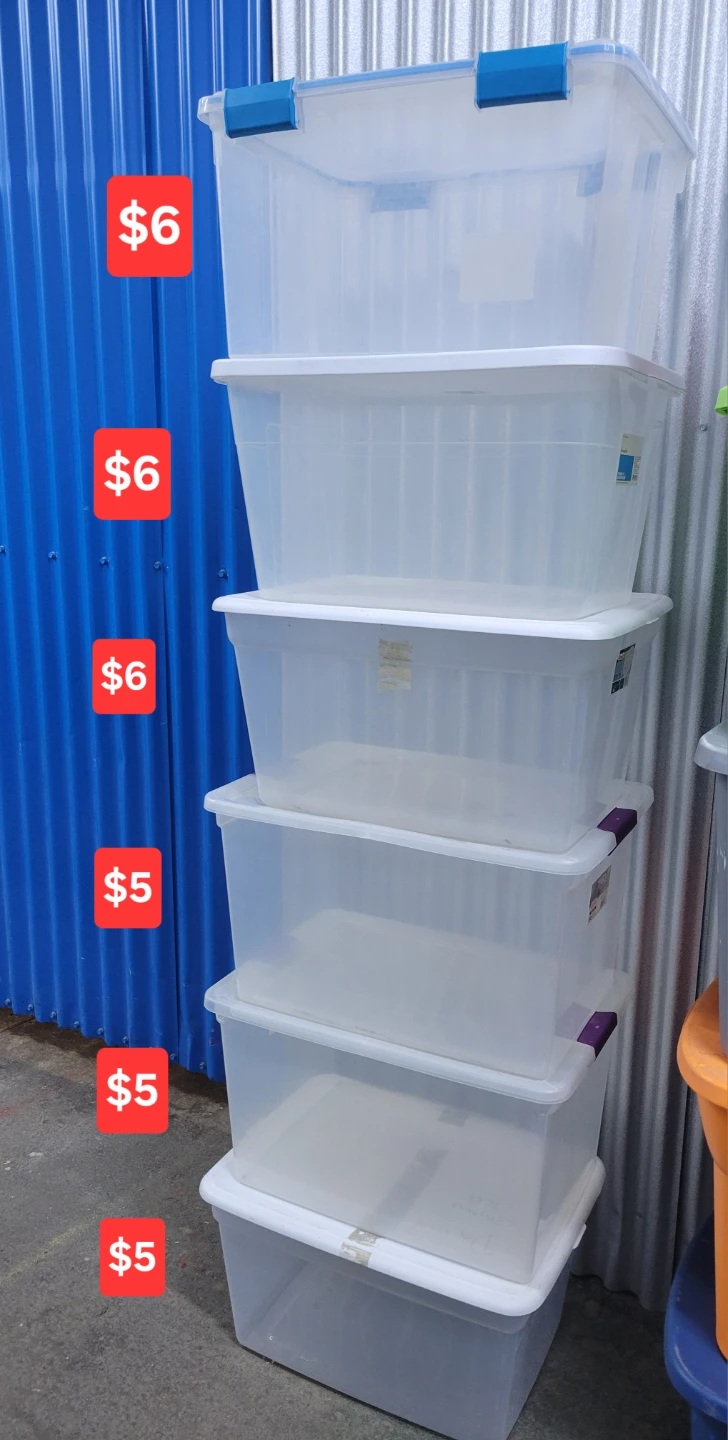 Clear Plastic Storage Bins
