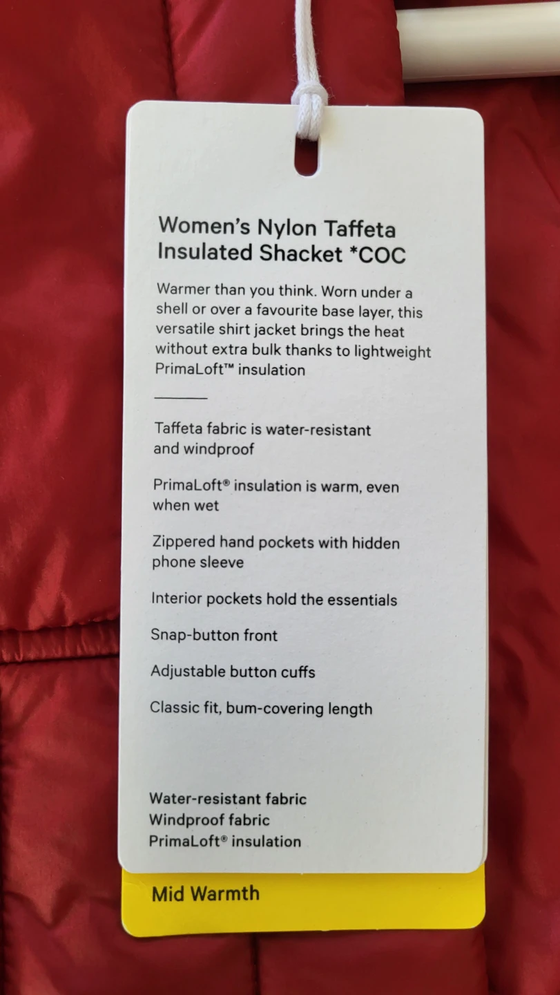 Lululemon Women's Nylon Taffeta Insulated Shacket - photo 2