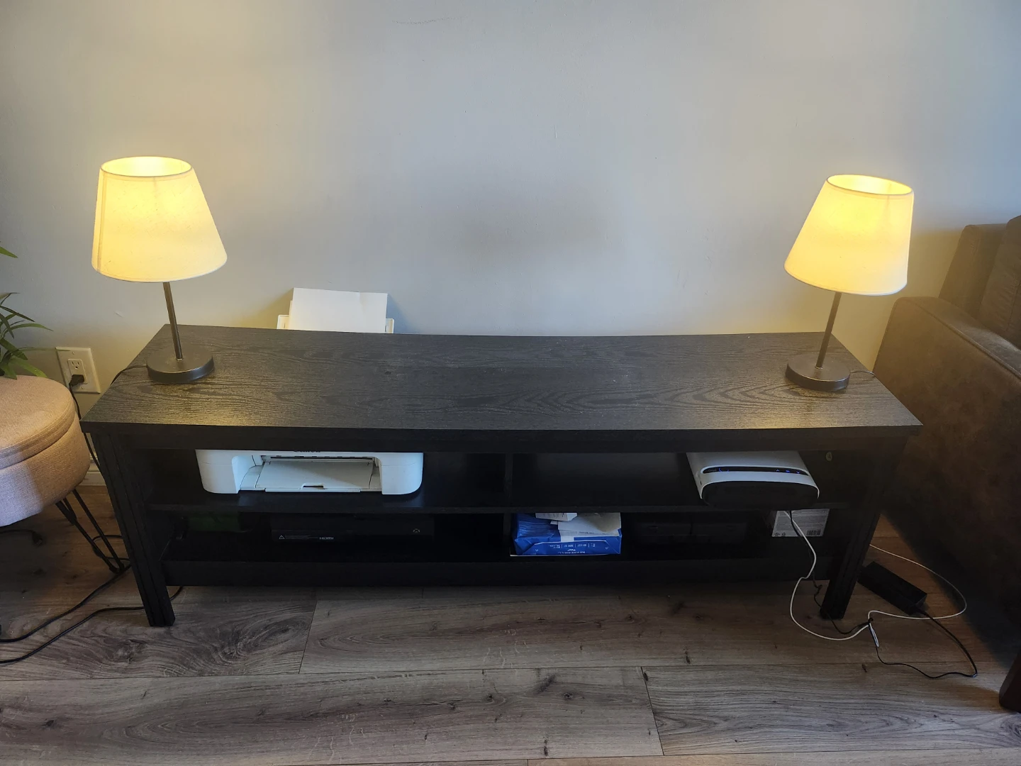 Black TV Console Table