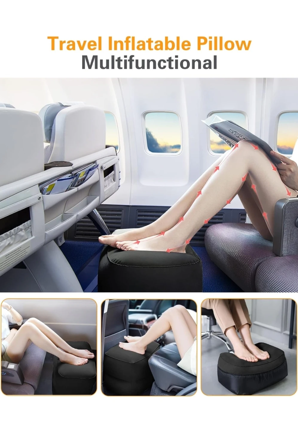 Foot Rest Pillow Kids Adults Airplane Train Cruise - photo 5