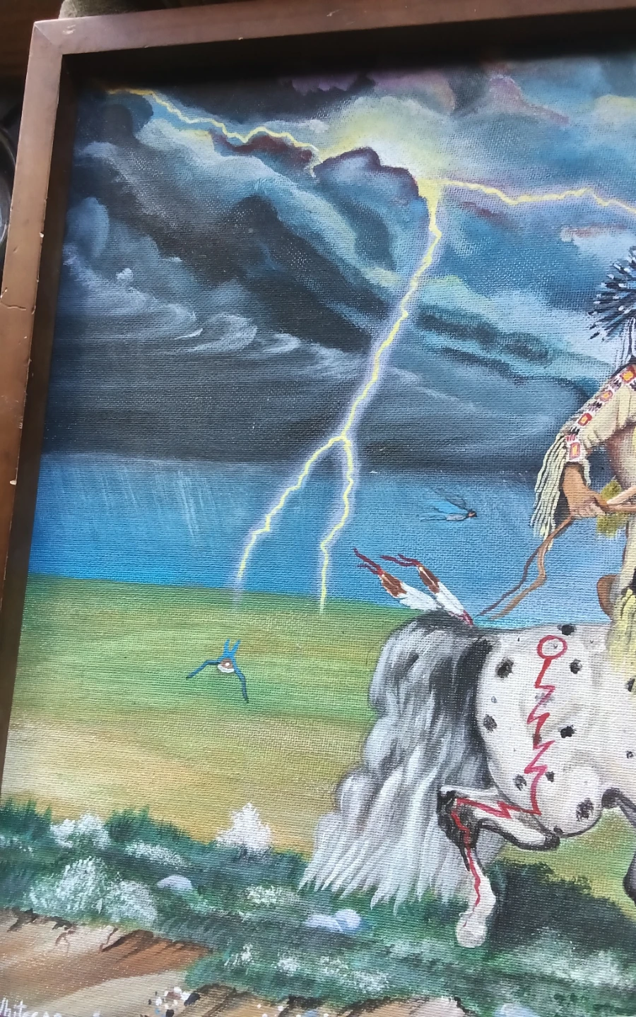 Indigenous Artist Framed Painting K. Whitecap 2004 - photo 4