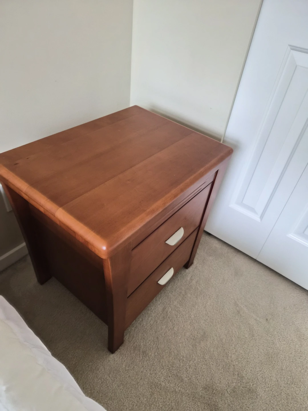 Wooden two-drawer nightstand - photo 4
