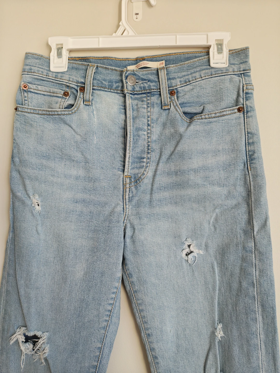 Levi's Wedgie Straight Jeans Light Wash Size 28 - photo 4