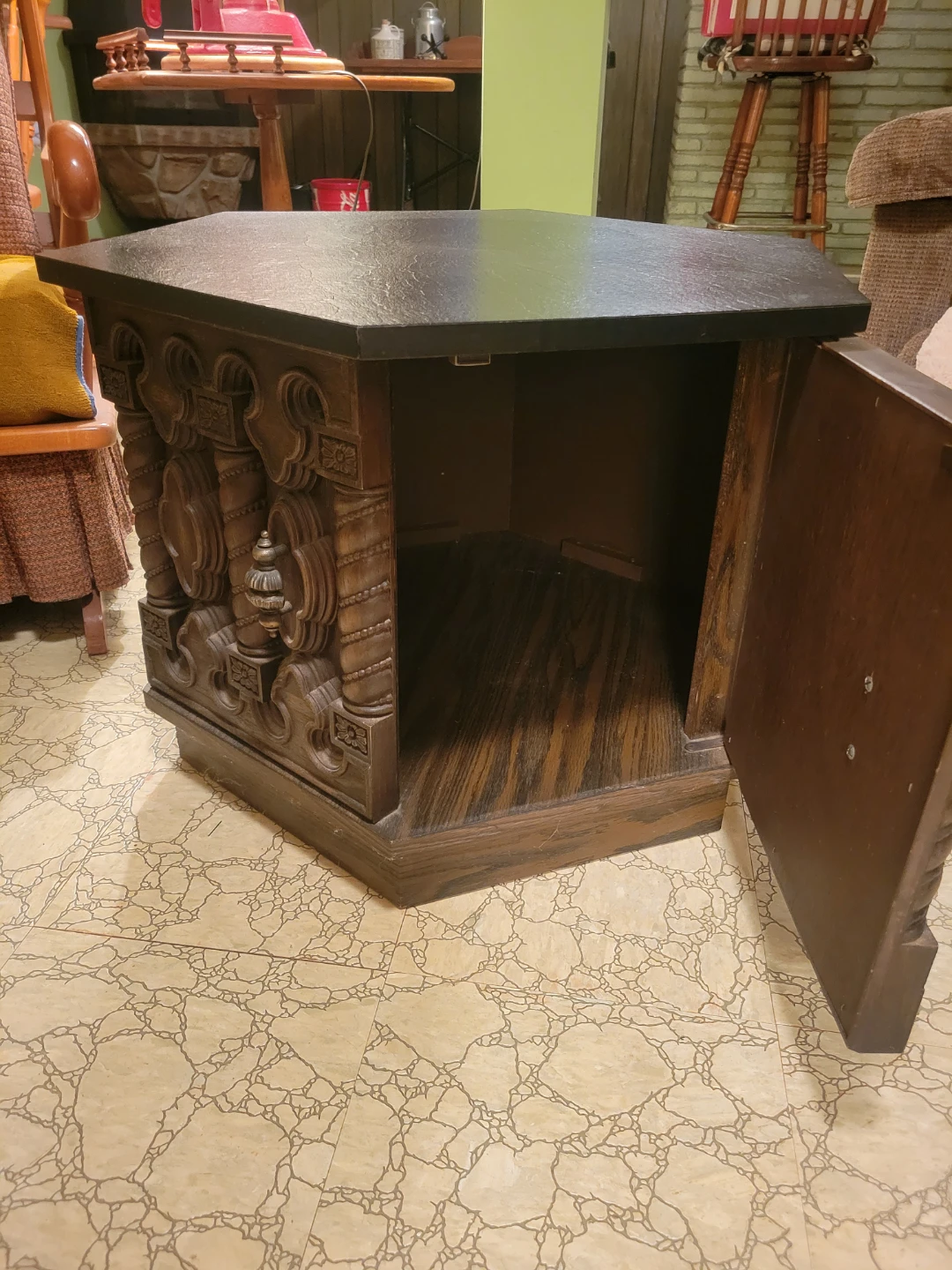 Vintage Hexagonal Side Table - photo 2
