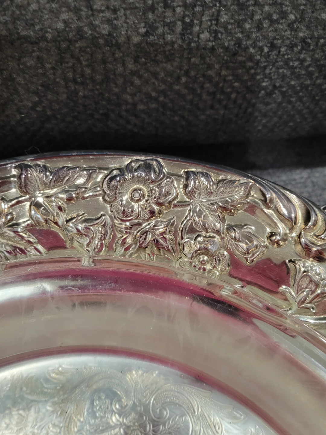 Silver platter with glass insert - photo 3