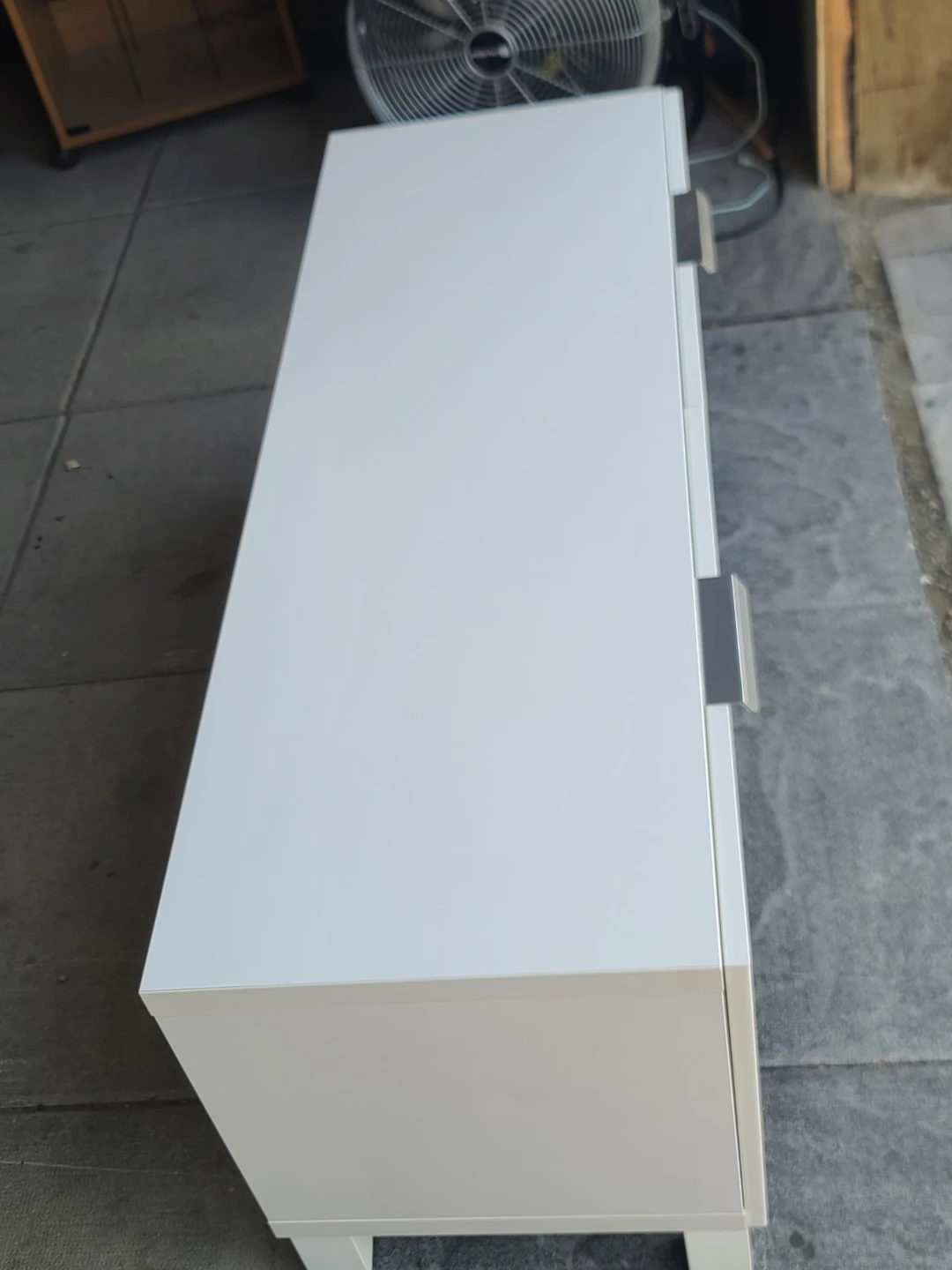 White TV Stand with Drawers - photo 4