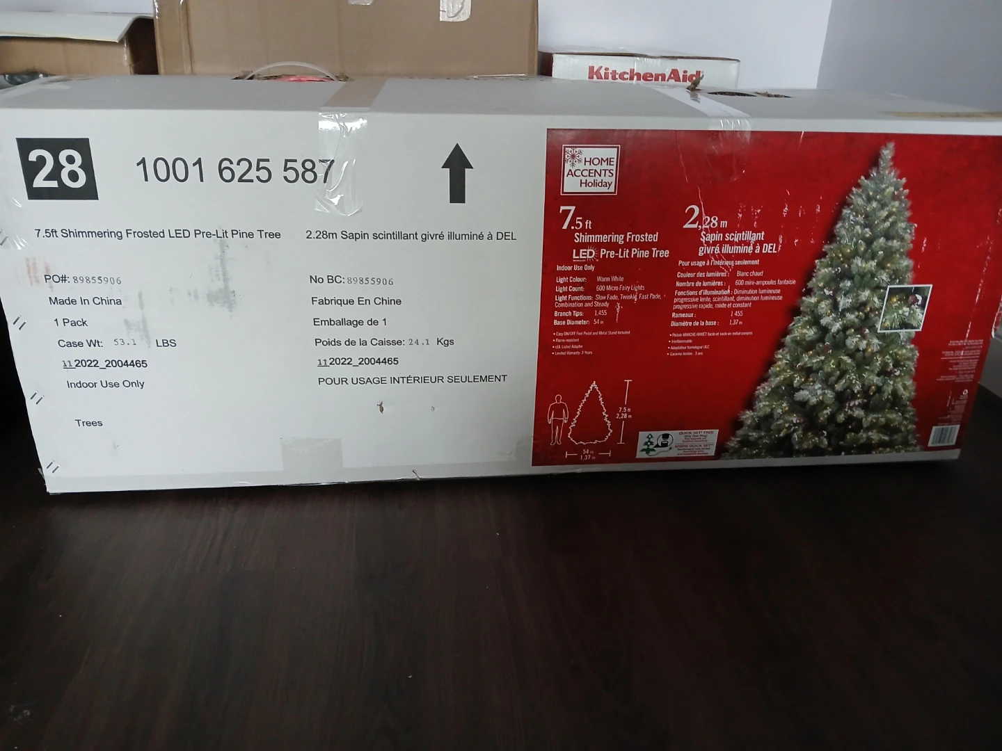 Home Accents Holiday 7.5ft Shimmering Frosted LED Tree