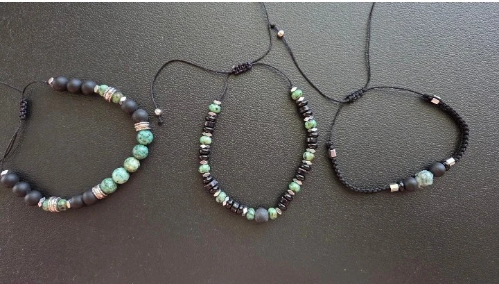 Men's Set of 3 Beaded Adjustable Bracelets - photo 2