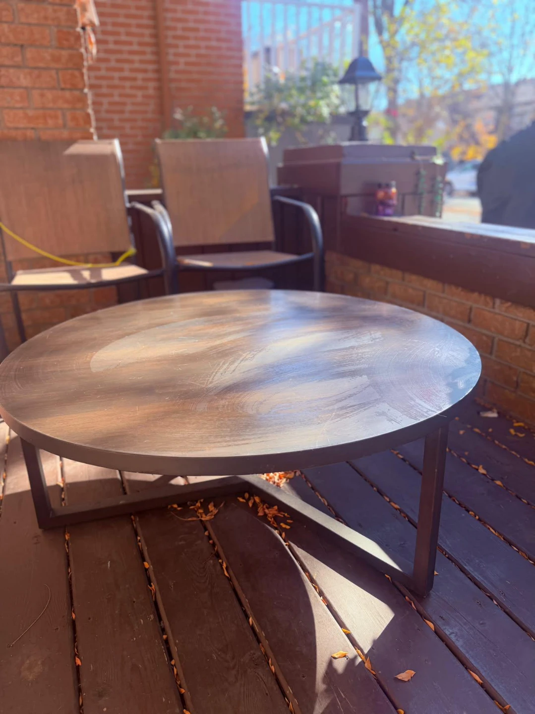 Round Wood Coffee Table - photo 2
