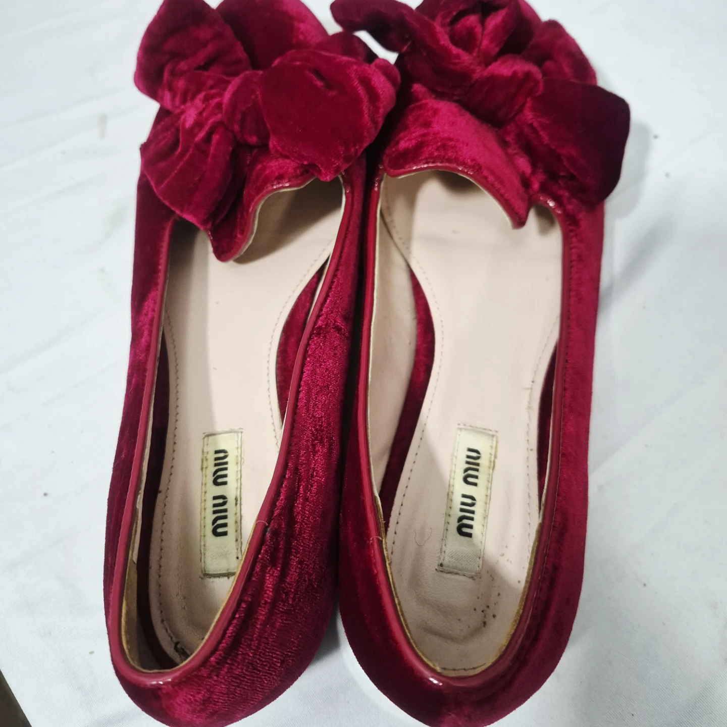 Miu Miu Velvet Bow Flats