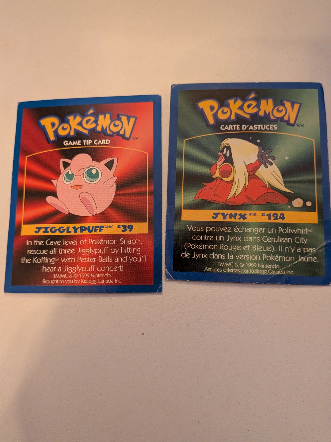 2 Vintage 1999 Pokemon Game Tip Cards