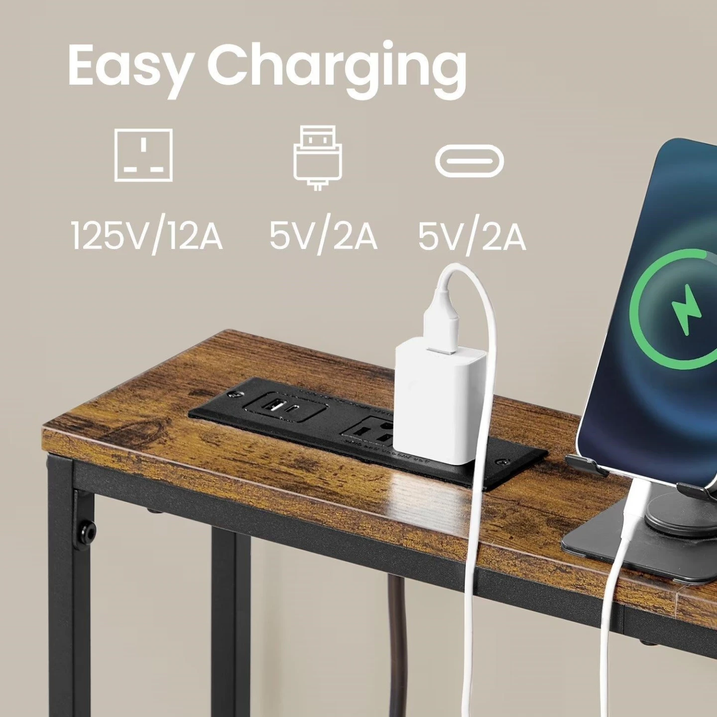 Thin Console Tables with Charging Station - photo 3