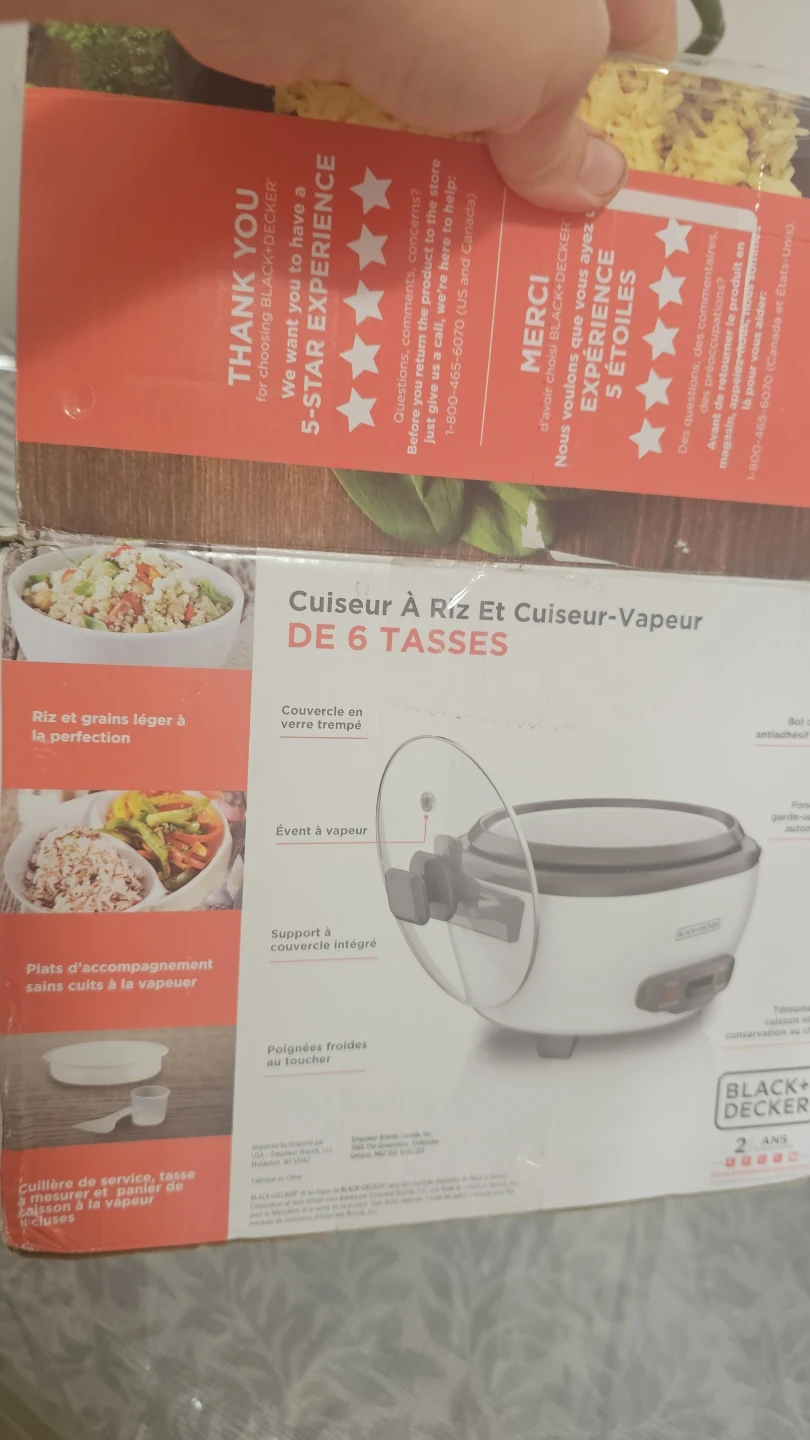Black+Decker 6-Cup Rice Cooker and Steamer