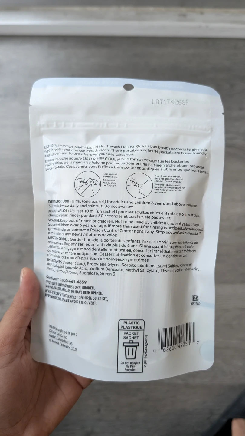 Listerine Pocketwash Cool Mint Mouthwash - photo 2