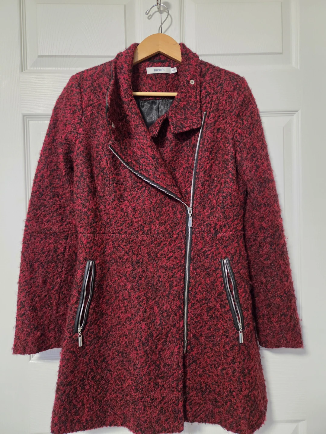 Ricki's Red and Black Moto Coat Size - XS