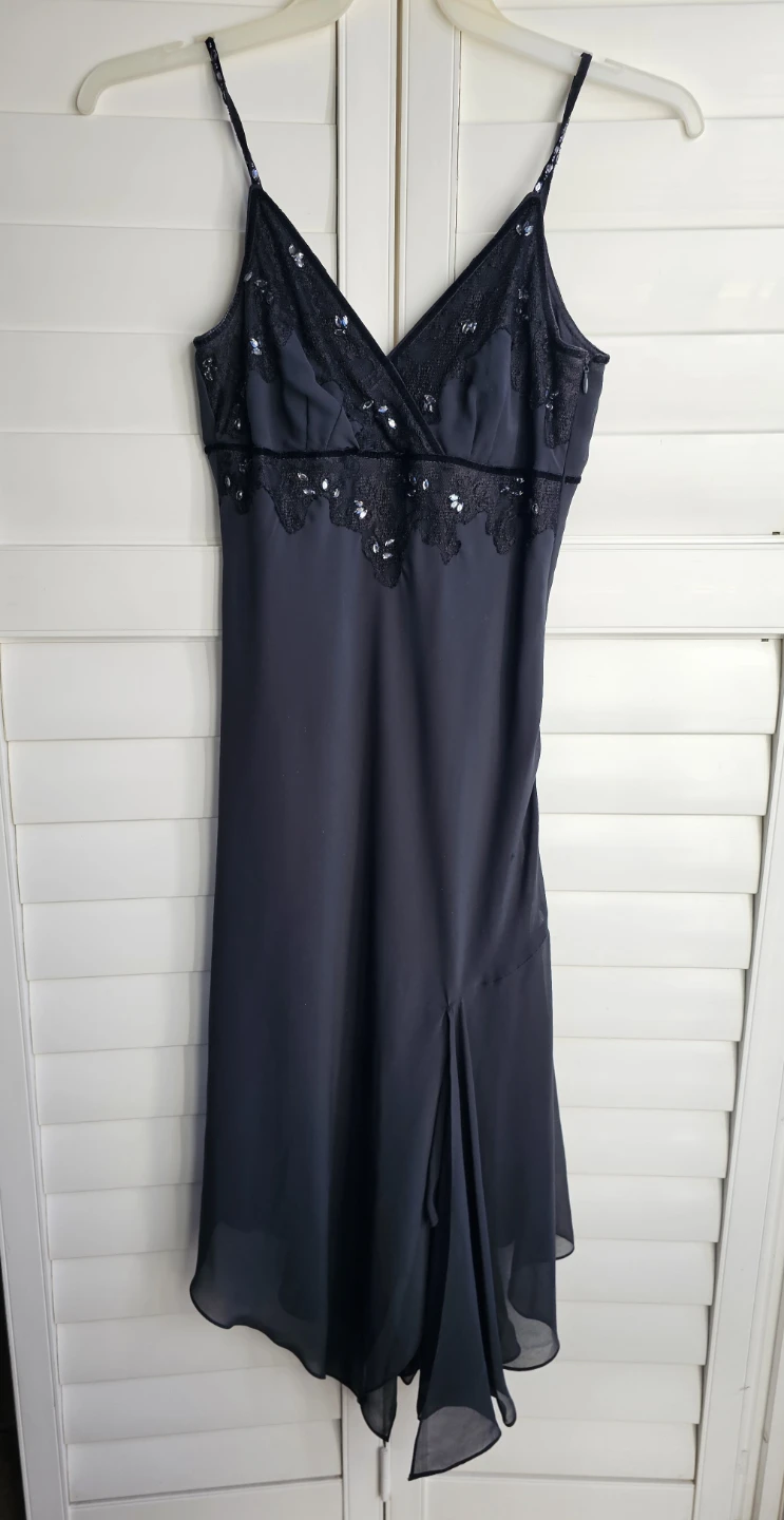 Gently used Petite Size 8 Black Party Dress