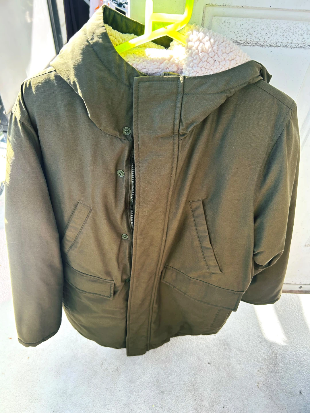 Old Navy Olive Green Sherpa-Lined Parka