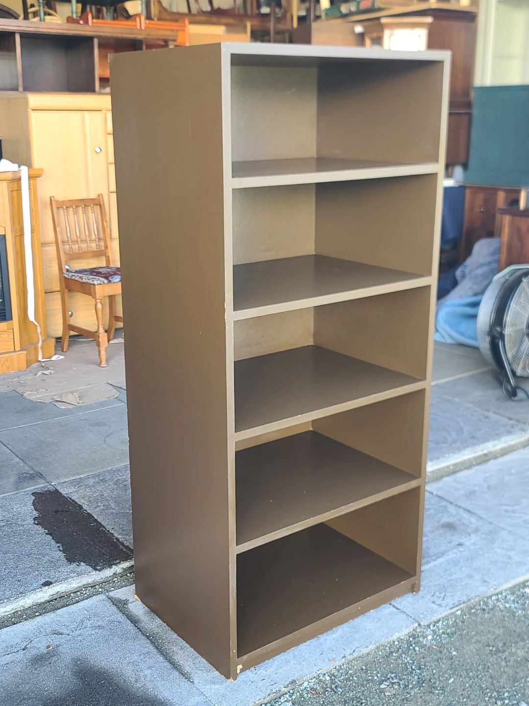 Tall Brown 5-Shelf Bookcase - photo 2