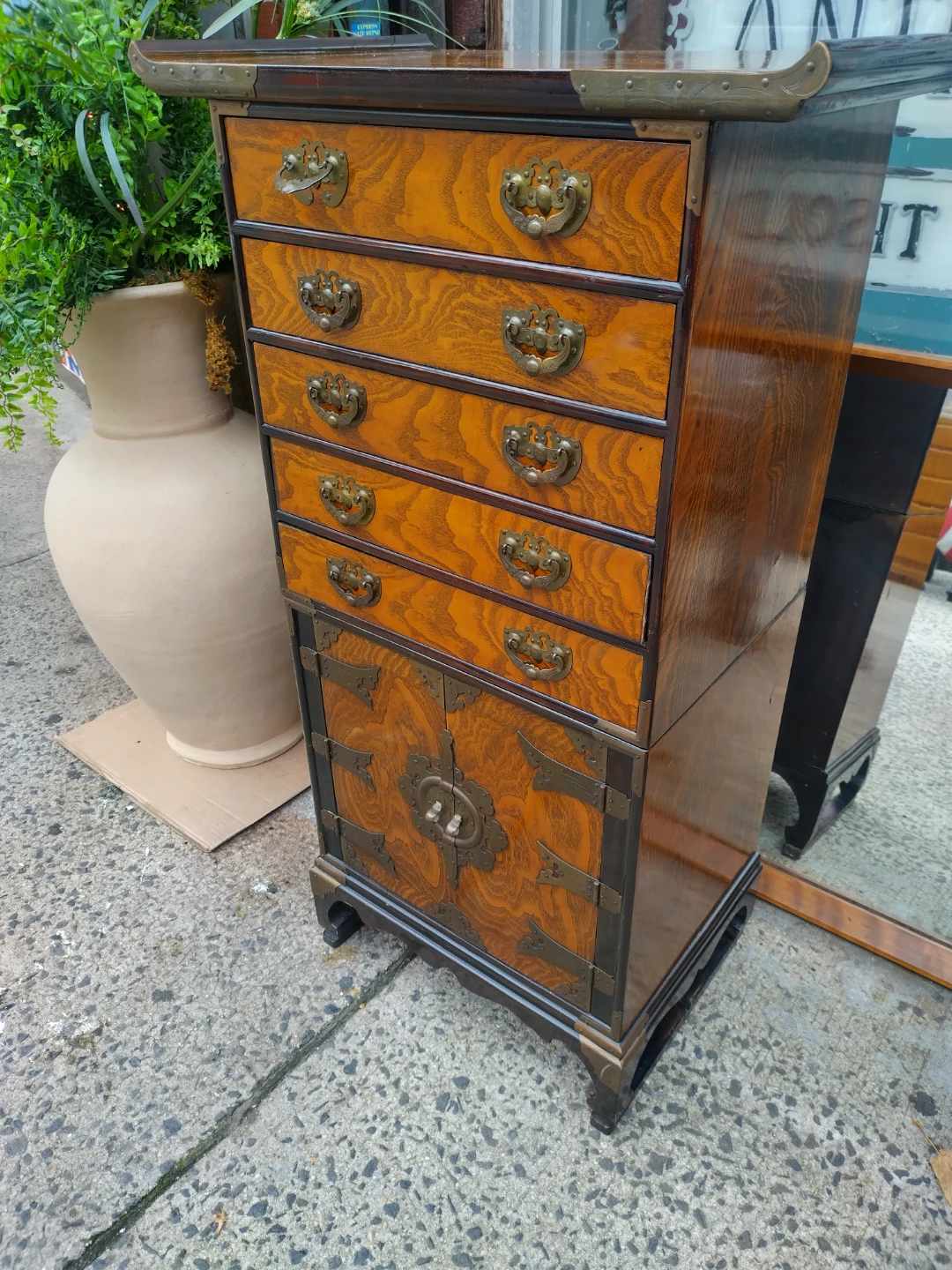 Solid wood jewelry cabinet .  2 piece