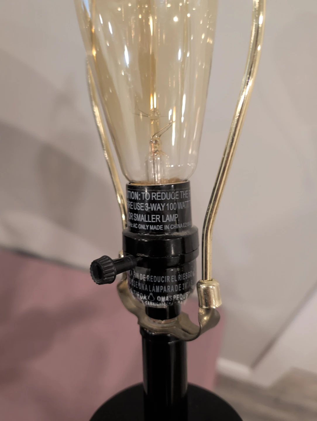 Set of 2 Elegant Black 3-Way Table Lamps + New Edison Bulbs - photo 4