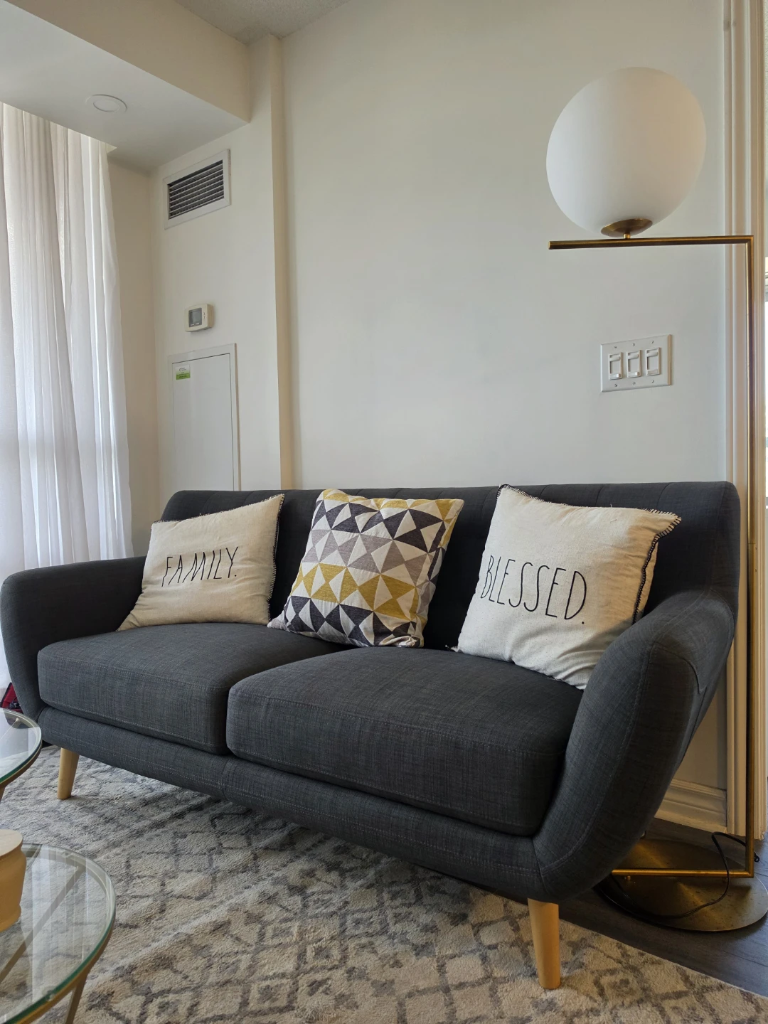 Dark Grey Mid-Century Modern Sofa - photo 2