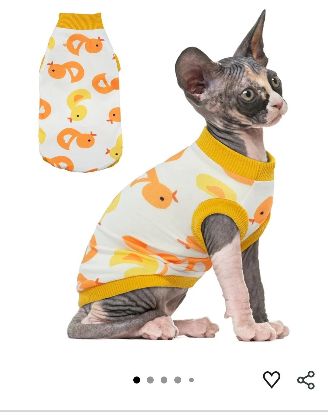 Cat Shirt, Duck Print, Size XL