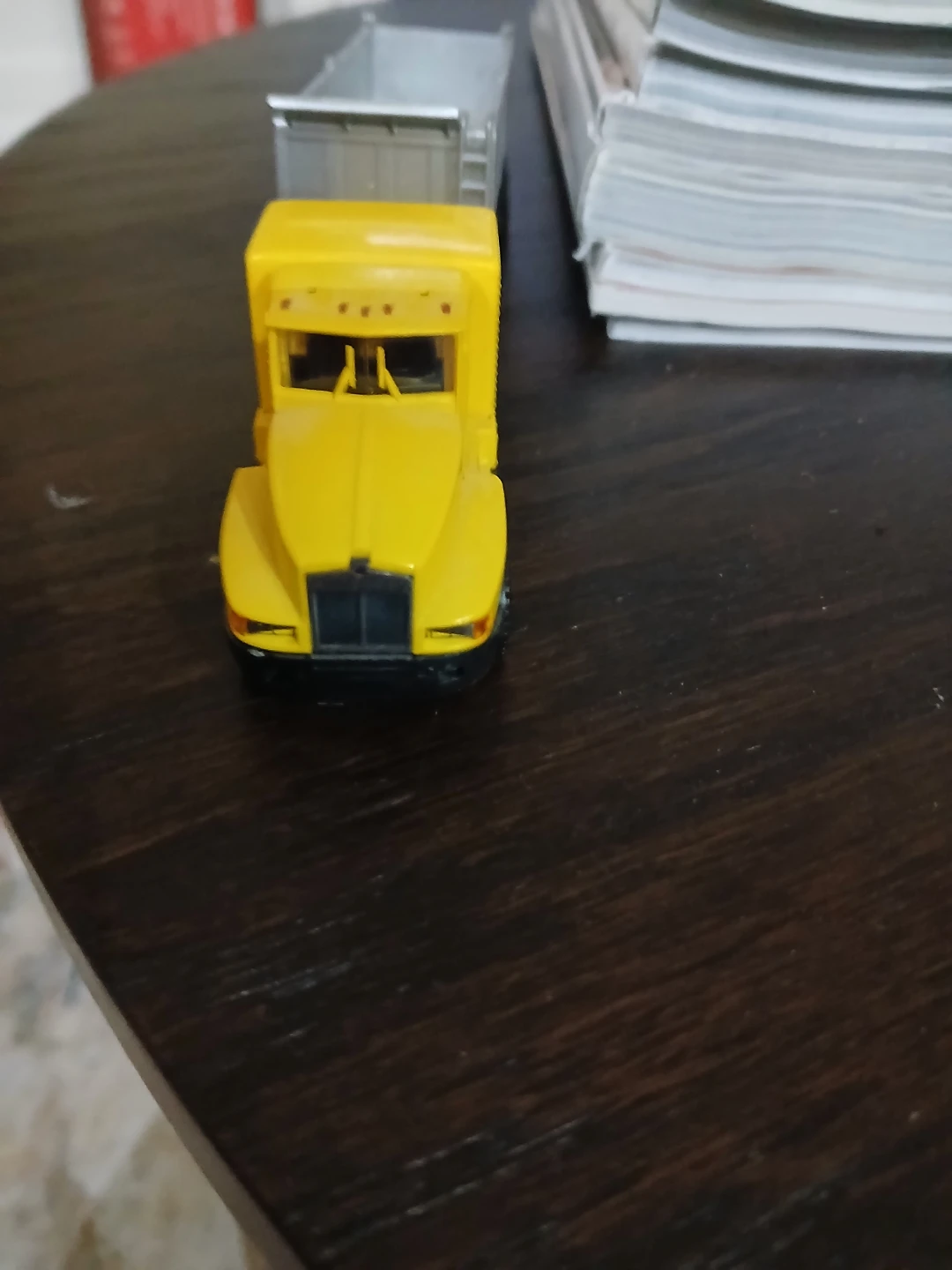 Yellow Toy Semi Truck with Dump Trailer