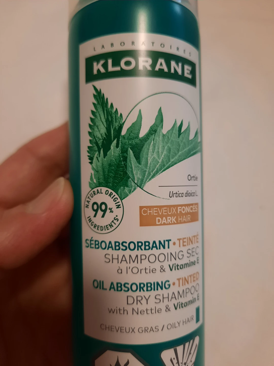 Klorane Oil Absorbing Tinted Dry Shampoo for Dark Hair - photo 2