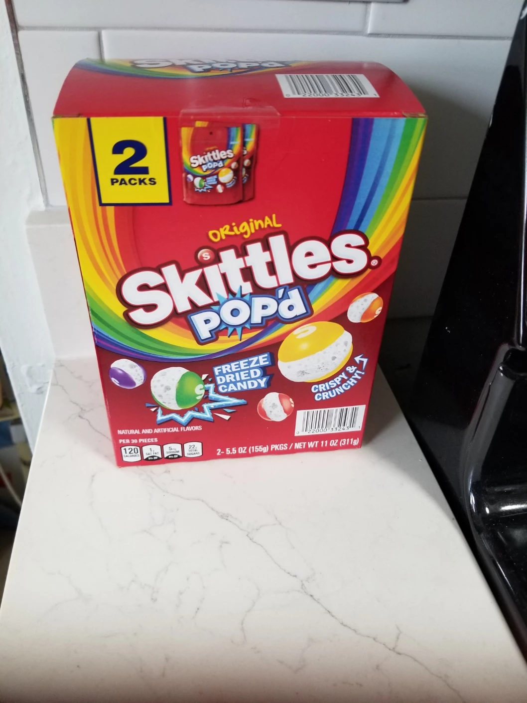 NEW Skittles Pop'd Freeze Dried Candy 2-Pack