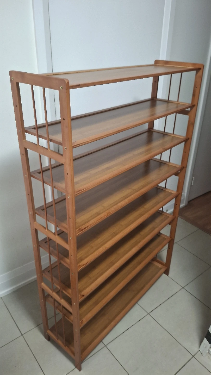 7-Tier Bamboo Shoe Rack shelf 79x25x125cm - photo 2