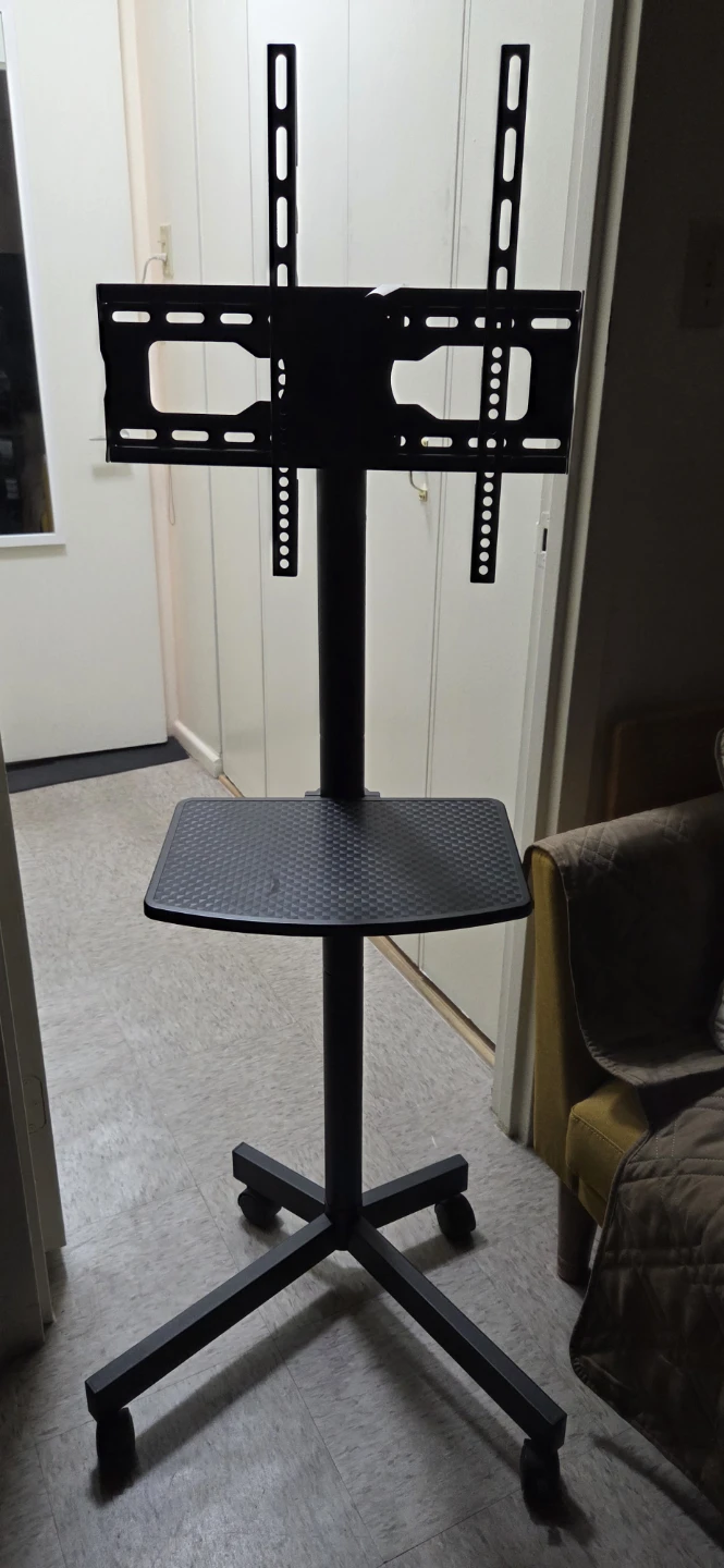 Black Mobile TV Floor Stand