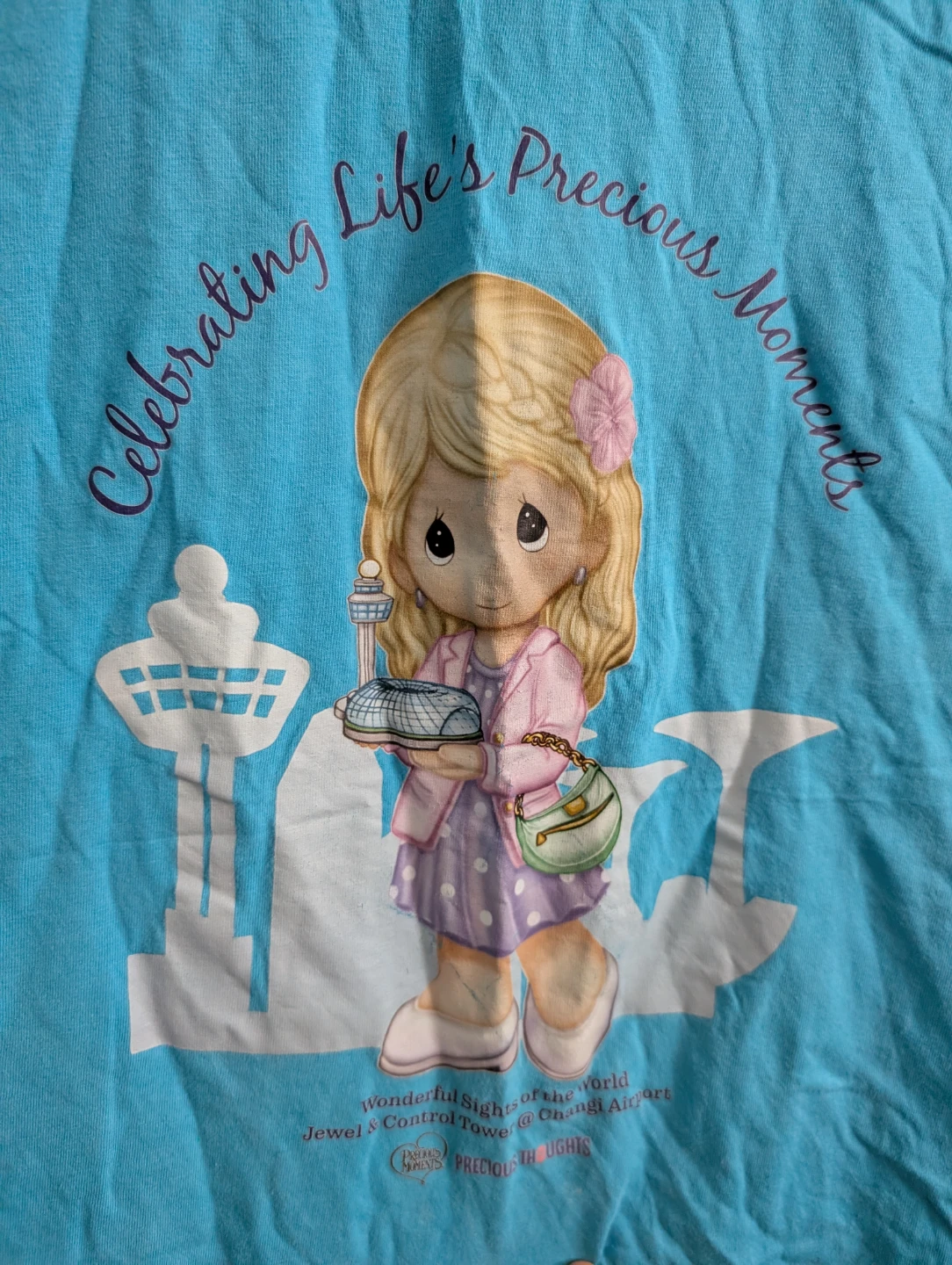 Rare Limited Precious Moments Changi Airport Blue T-Shirt - photo 2