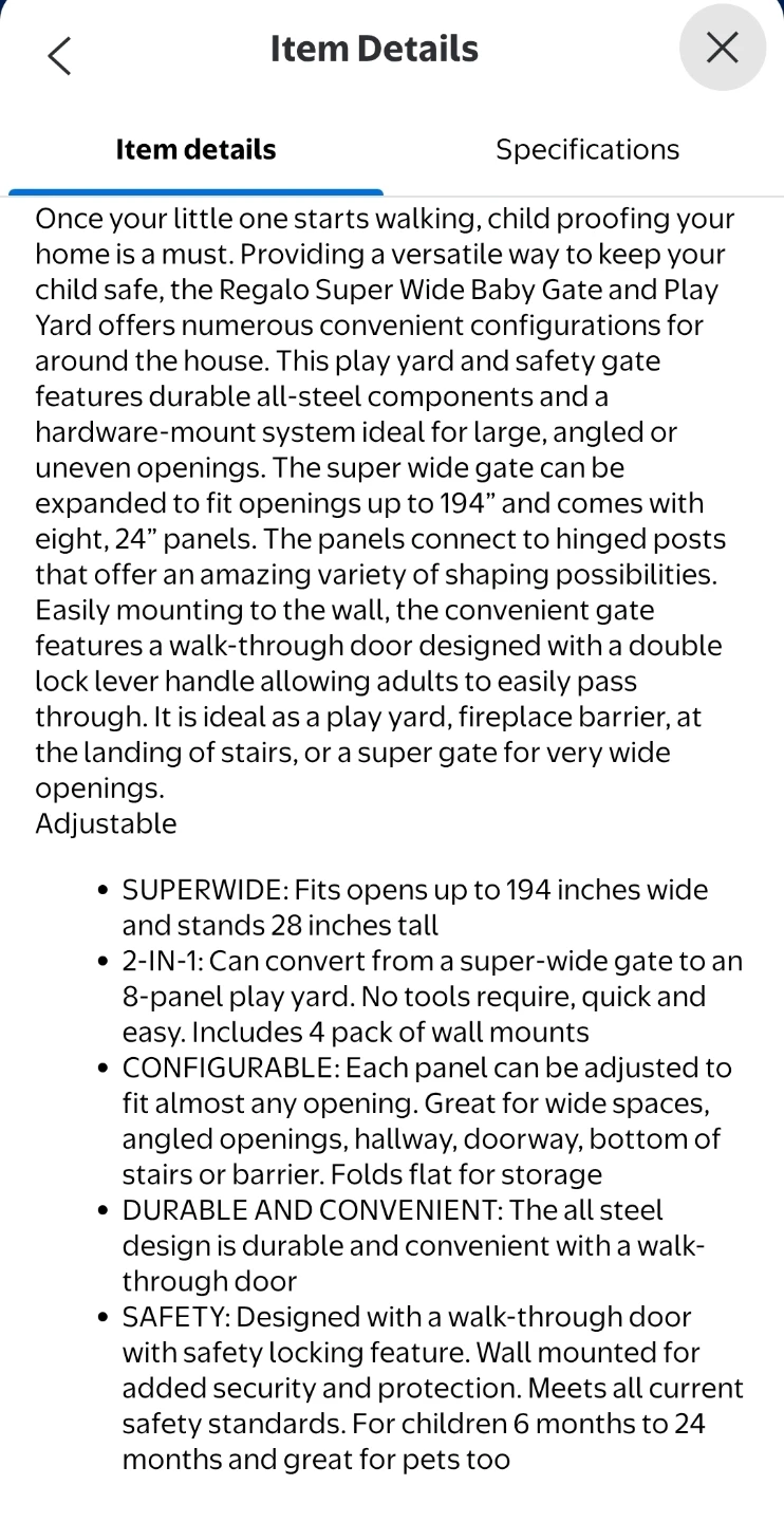 Regalo Super Wide Baby Gate and Play Yard - photo 4
