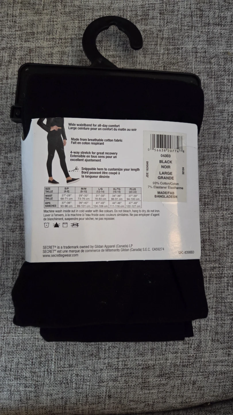 Secret Cotton Legging - Black - Large - photo 2