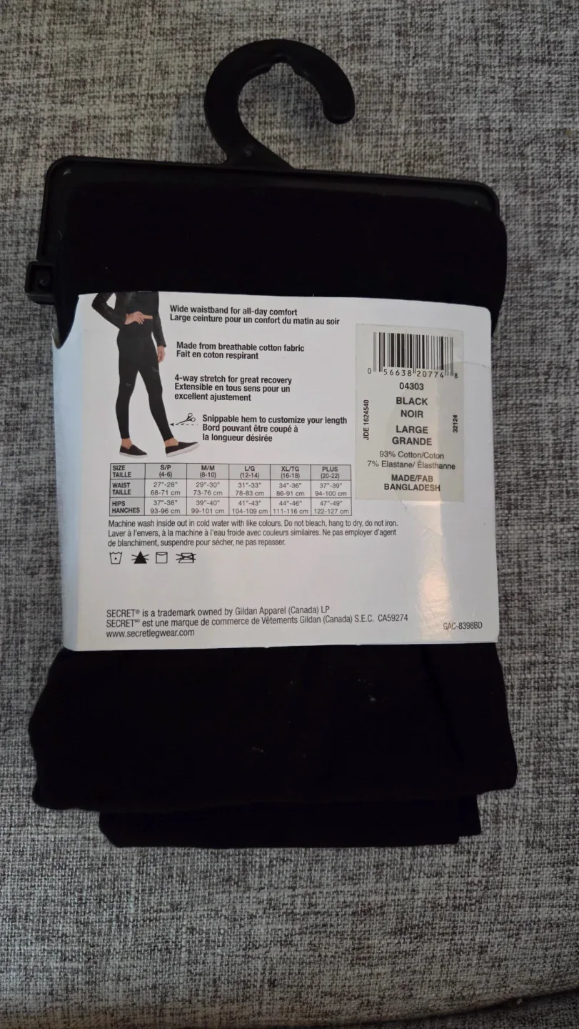 Secret Cotton Legging - Black - Large - photo 2