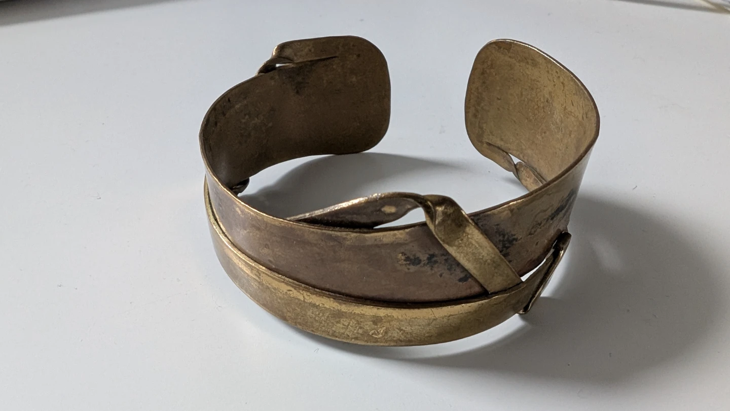 Two Vintage Metal Cuff Bracelets (Copper) - photo 2