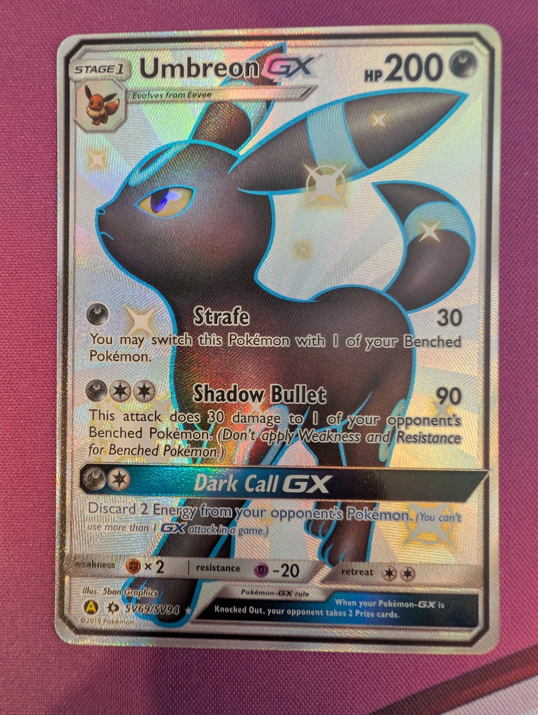 Umbreon GX Hidden Fates Shiny Vault Holo SV69/SV94 - Pokemon