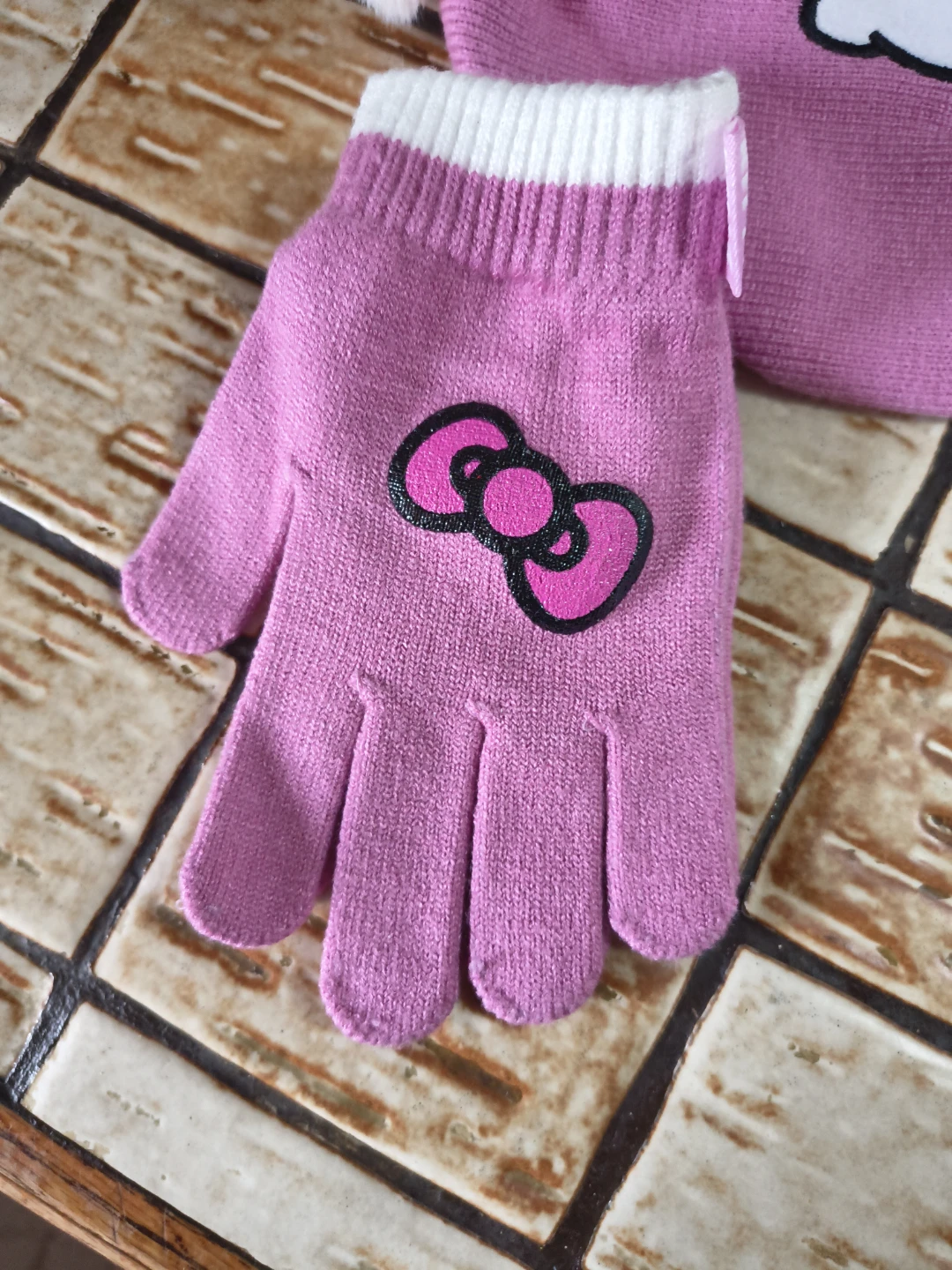 Hello Kitty Kids Pom Pom Hat and Glove Set - photo 2